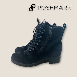Dolce Vita Boots Black Velvet Lace‎ Up & Zipper Size 8